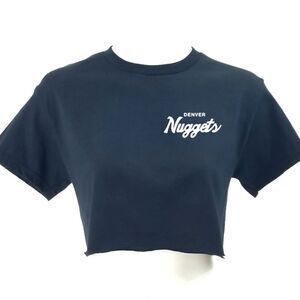 DENVER NUGGETS Double Script Retro Logo NBA Cropped Crop Top Basketball Tee y2k